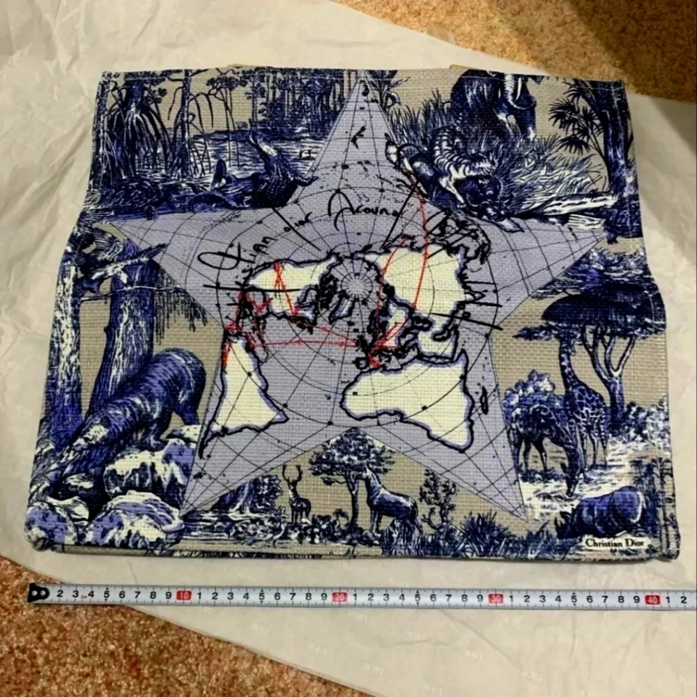 Christian Dior Book Tote Bag Toile De Jouy Lucky Star Women's Multicolor